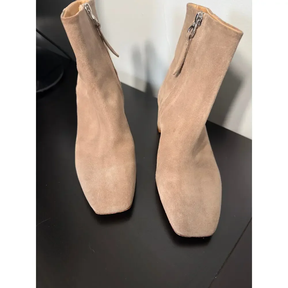 Aeyde Suede Ankle Boots Square Toe Block Heel Minimalist EU 38 US 7.5 8